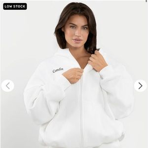 NEW Comfrt Cloud full Zip Hoodie SMALL White heavyweight UNISEX soft